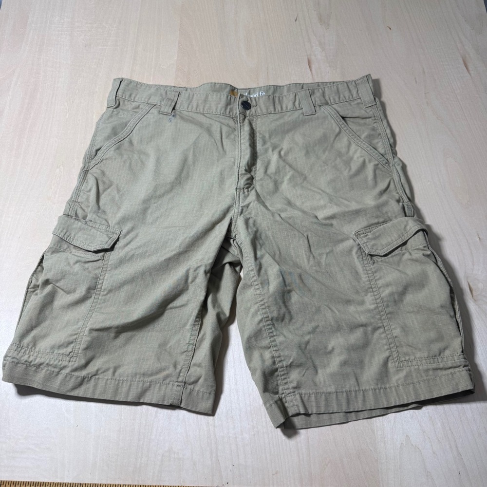 Carhartt‎ Mens Tan Canvas Cargo Shorts Size 36 Workwear Outdoor Casual